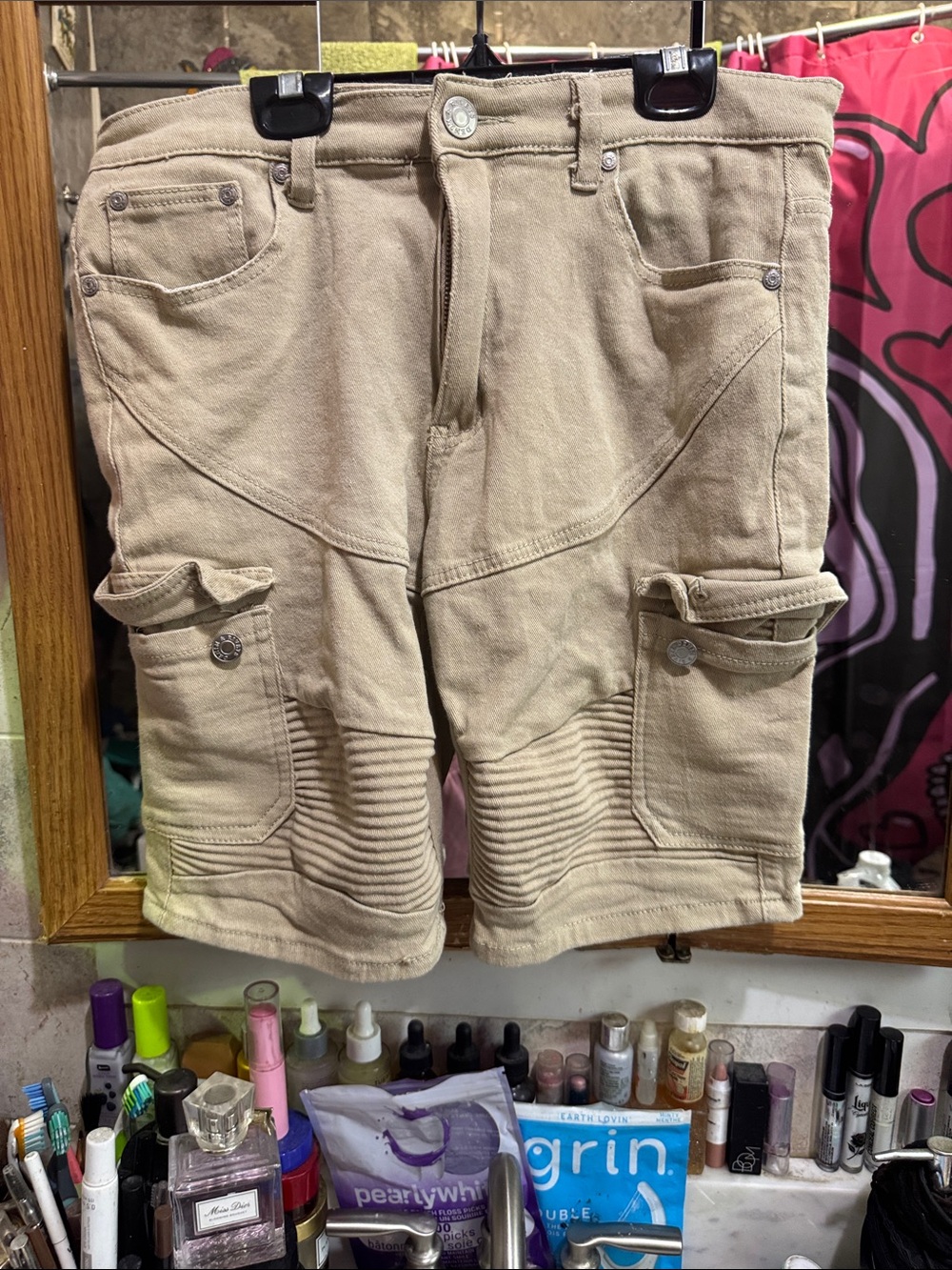 Denim and rivets shorts